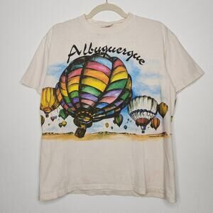 Vintage Albuquerque Hot Air Balloon Wrap Around All Over Shirt Oneita Medium
